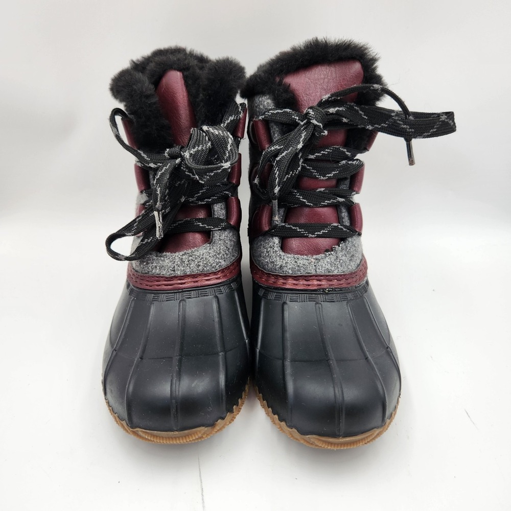 Maurices Bootie Womens US 6 Black Gray Lined Round Toe Winter Snow Boots